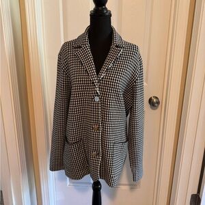 Women's Black and White Houndstooth Jacket